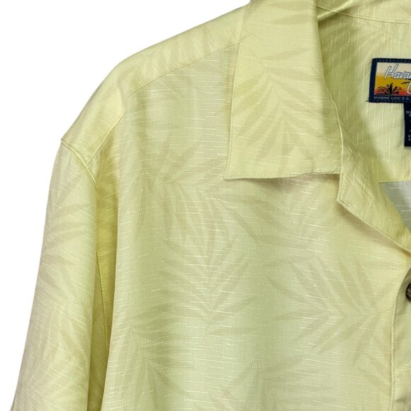 Havana Jack’s Café Hawaiian Camp Shirt Yellow Blue Floral Rayon XL - Picture 6 of 7